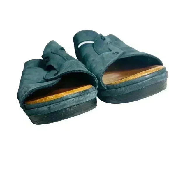 Zeeta Slip On Sandal Size 39 Cross Strap Blue Suede. - Picture 4 of 12